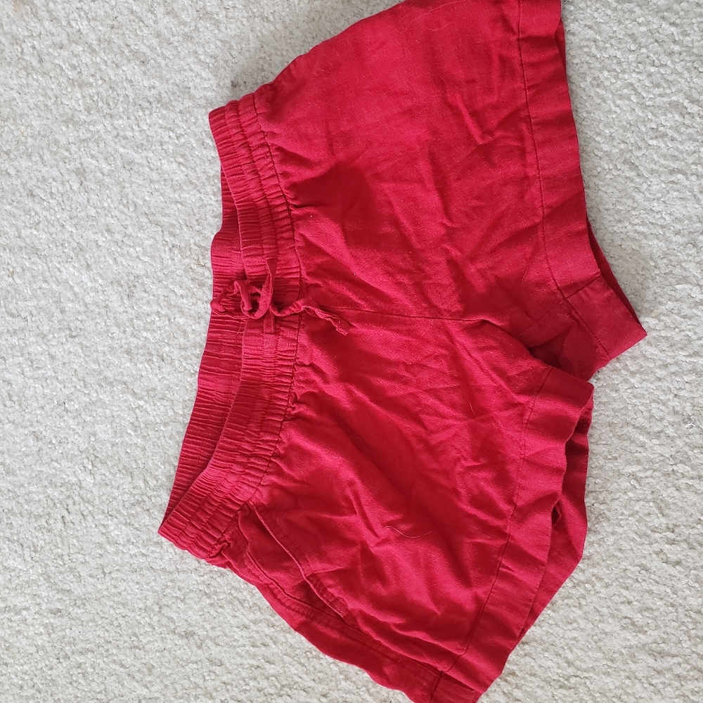 Red Old Navy Linen Blend Shorts